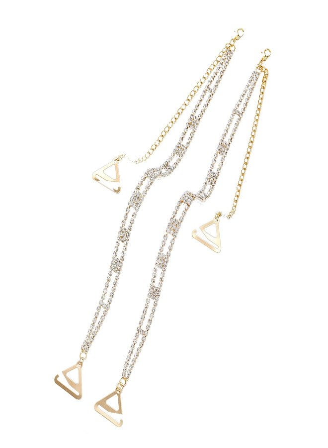 Qiyuda 1Pair Rhinestone Bra Straps, Adjustable Wedding Dress Decorative Shoulder Chain Crystal Lingerie Straps Jewelry - Image 1